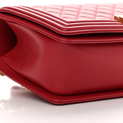 Chanel Calfskin Medium Boy Logo Top Handle Flap Red 9 of 13