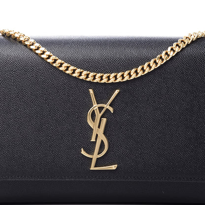 Saint Laurent Grain De Poudre Medium Classic Monogram Kate Satchel Black 10 of 10