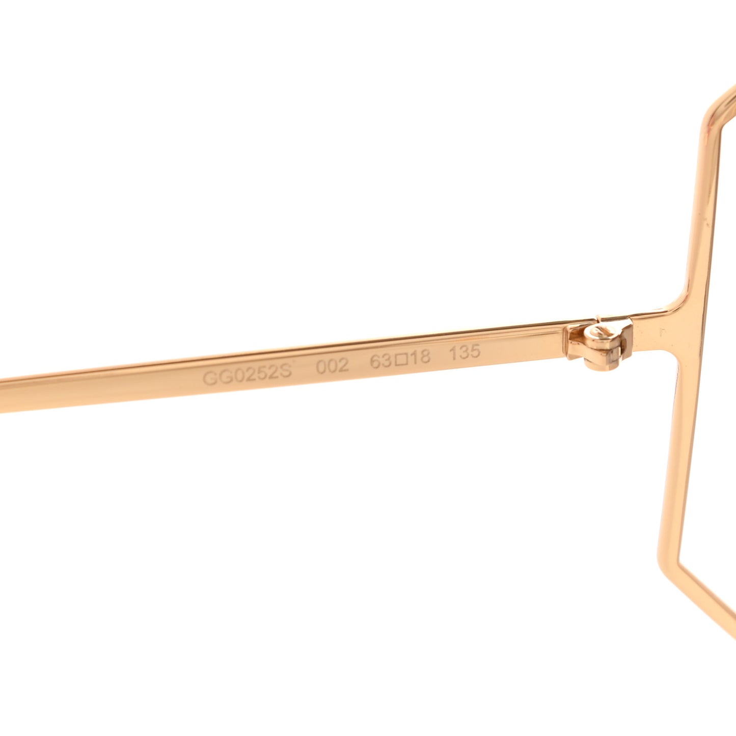 Metal Oversized Round Sunglasses GG0252S Gold