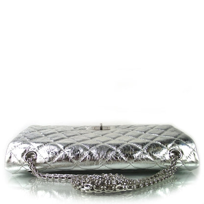 Chanel Distressed Leather 2.55 Reissue 227 Jumbo Flap Silver 4 of 10