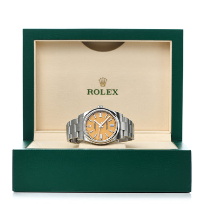 Rolex Stainless Steel 41mm Oyster Perpetual Watch Yellow 124300 5 of 5