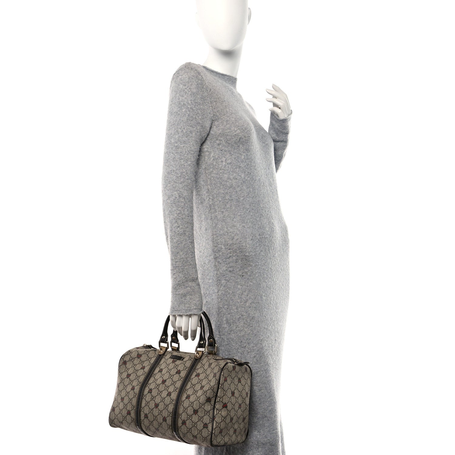 Gucci GG Plus Monogram Hearts Medium Joy Boston Dark Brown 2 of 15