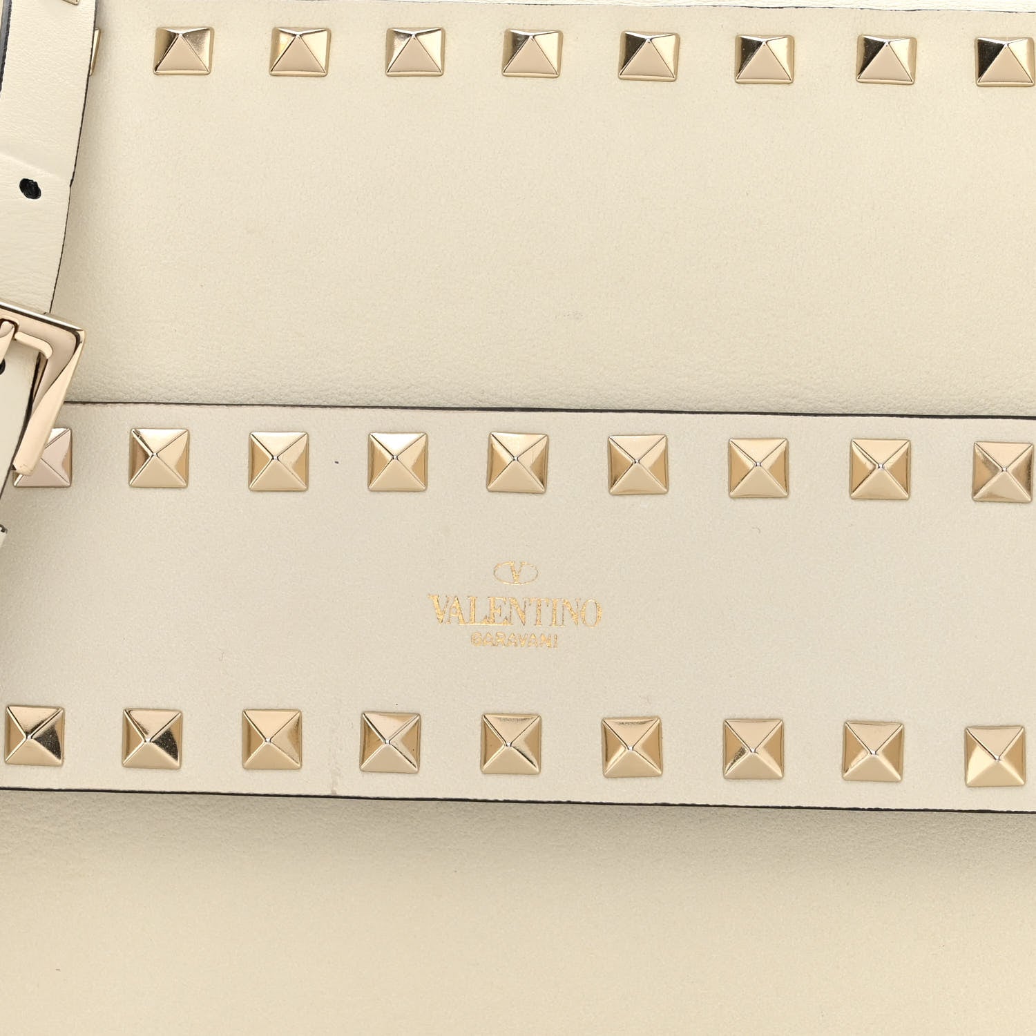 Valentino Garavani Grained Calfskin Small Rockstud Flap Crossbody Bag Light Ivory 8 of 14