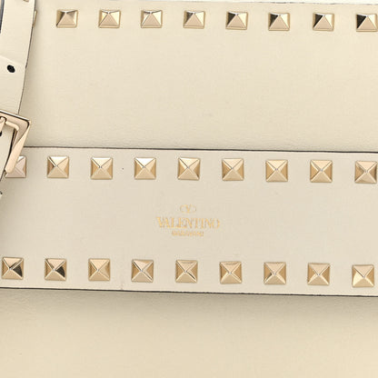 Valentino Garavani Grained Calfskin Small Rockstud Flap Crossbody Bag Light Ivory 8 of 14