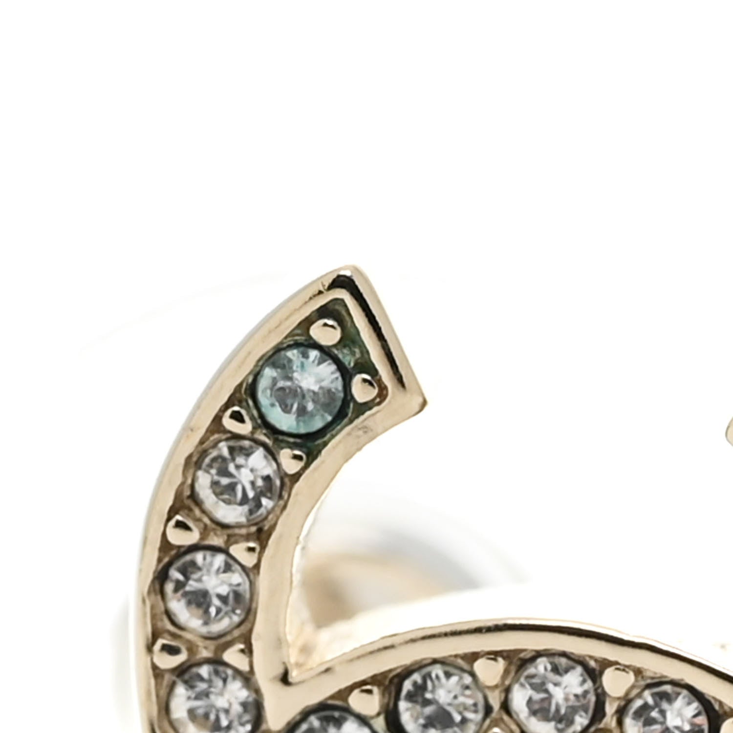 Chanel Crystal Pearl Charming Winter CC Star Heart Earrings Gold 6 of 7