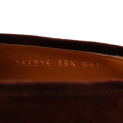 Gucci Suede Horsebit Womens Jordaan Loafers 38.5 Brown 8 of 9