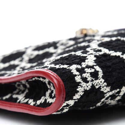 Gucci Tweed GG Monogram Large Rajah Chain Tote Romantic Cherry Black White 6 of 10