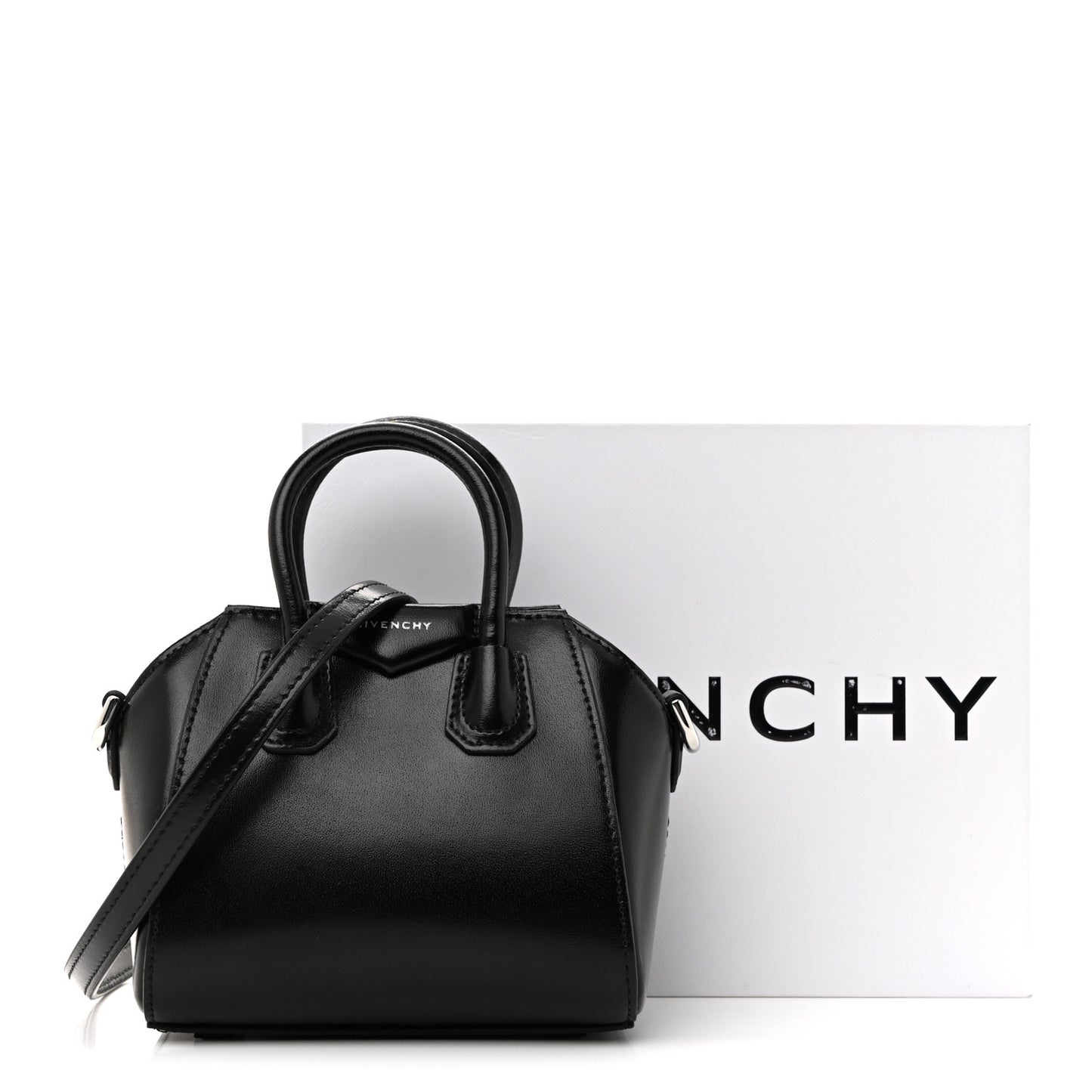 Shiny Lord Calfskin Micro Antigona Black