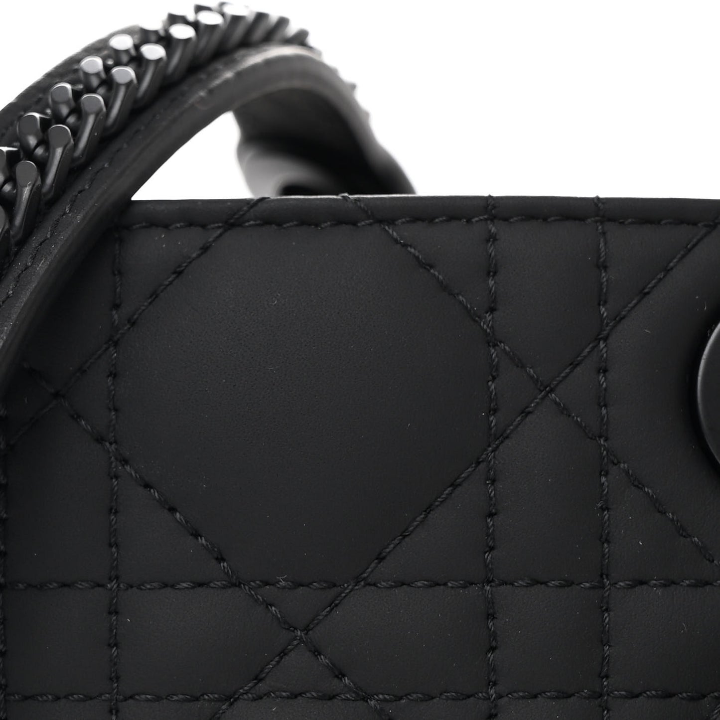 Ultra Matte Calfskin Cannage Mini Lady Dior Black
