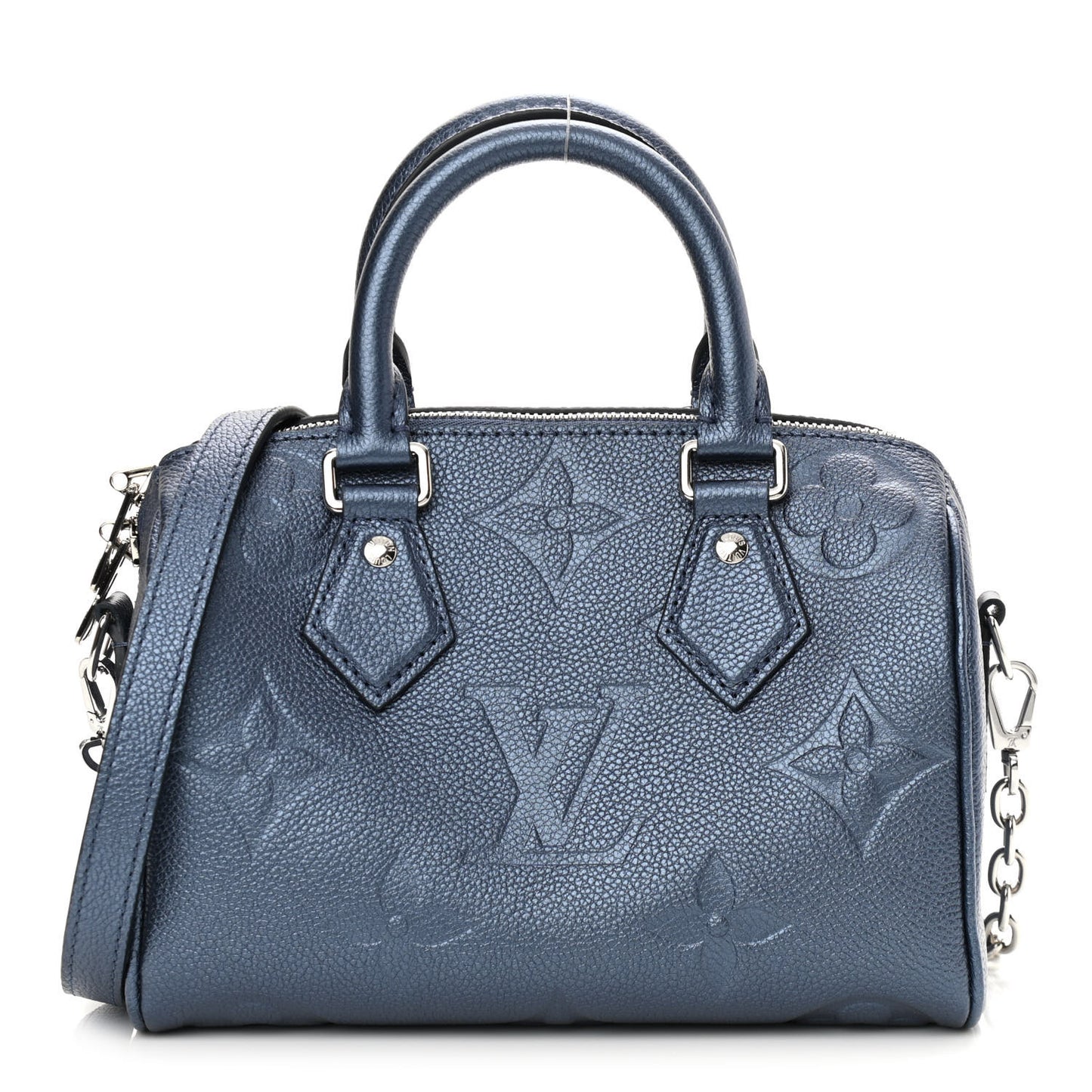 Metallic Empreinte Monogram Giant Speedy Bandouliere 20 Navy Nacre