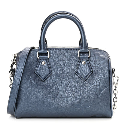Louis Vuitton Metallic Empreinte Monogram Giant Speedy Bandouliere 20 Navy Nacre 1 of 10