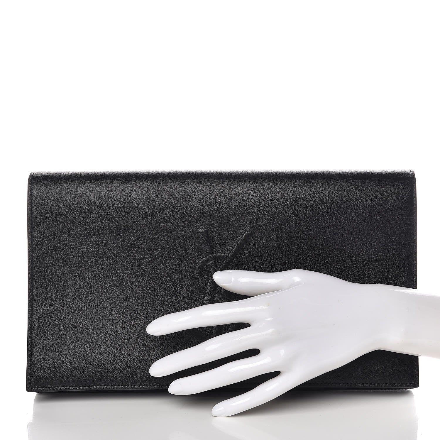 Saint Laurent Calfskin Monogram Large Belle De Jour Clutch Black 2 of 9