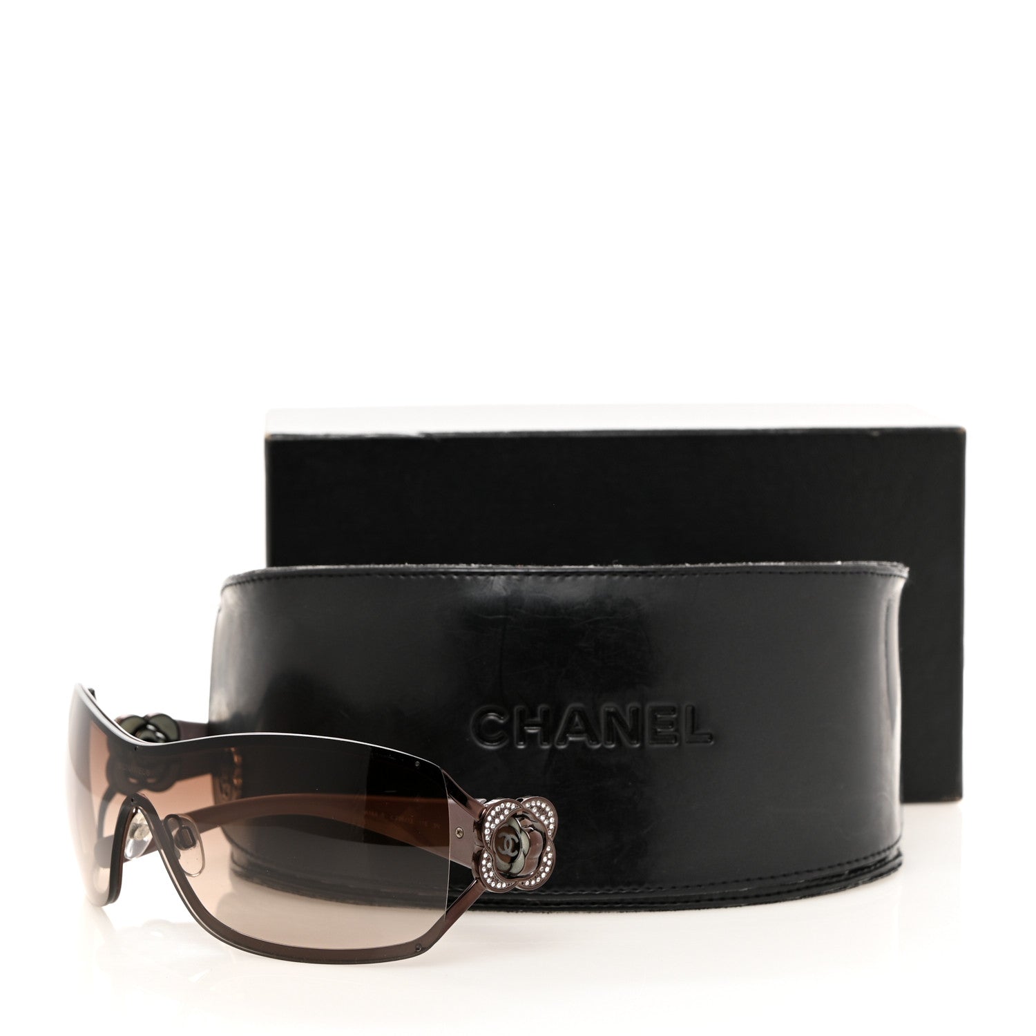 Chanel Swarovski Crystal Camellia CC Sunglasses 4164-B Bronze 8 of 8