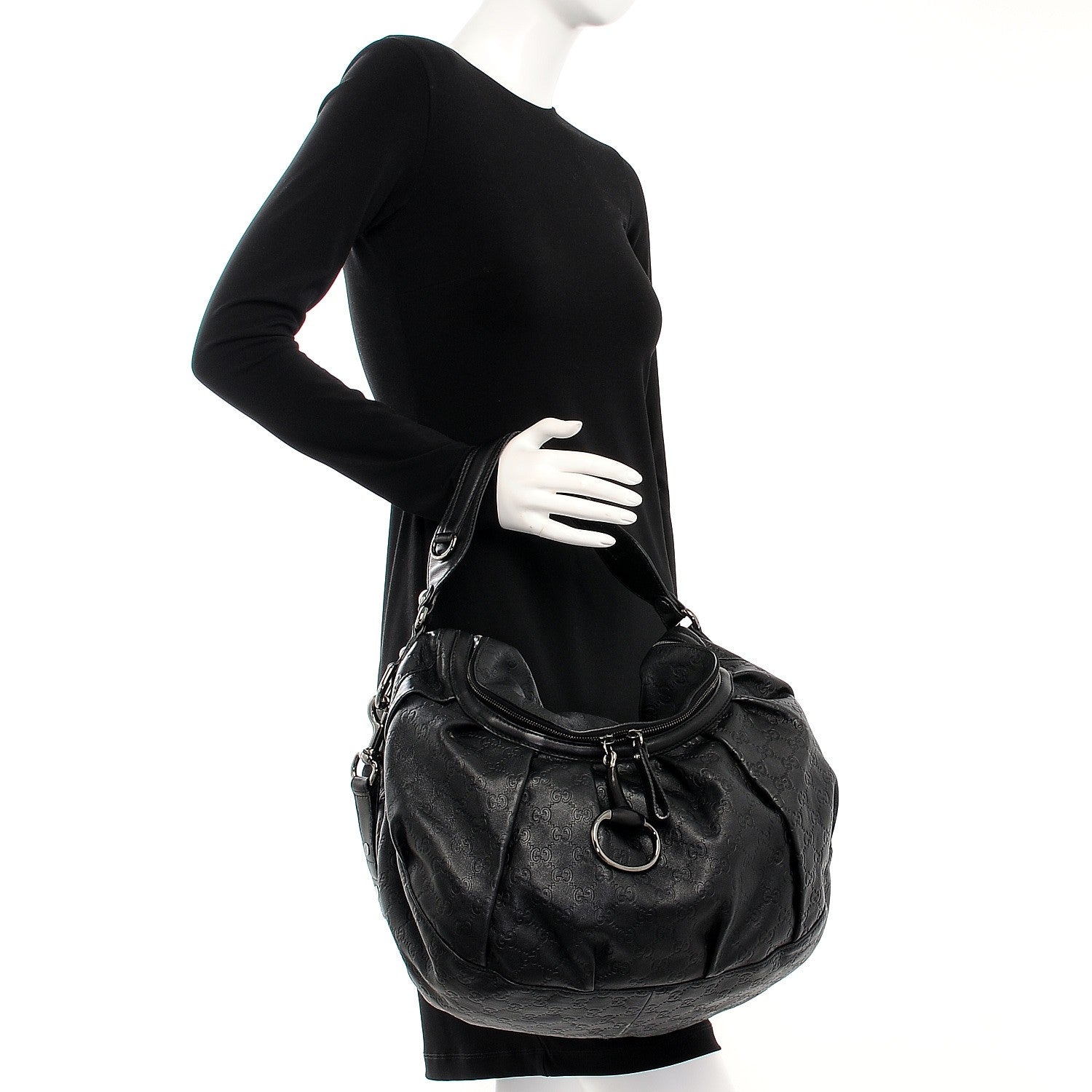 Gucci Guccissima Icon Bit Shoulder Bag Black 3 of 9