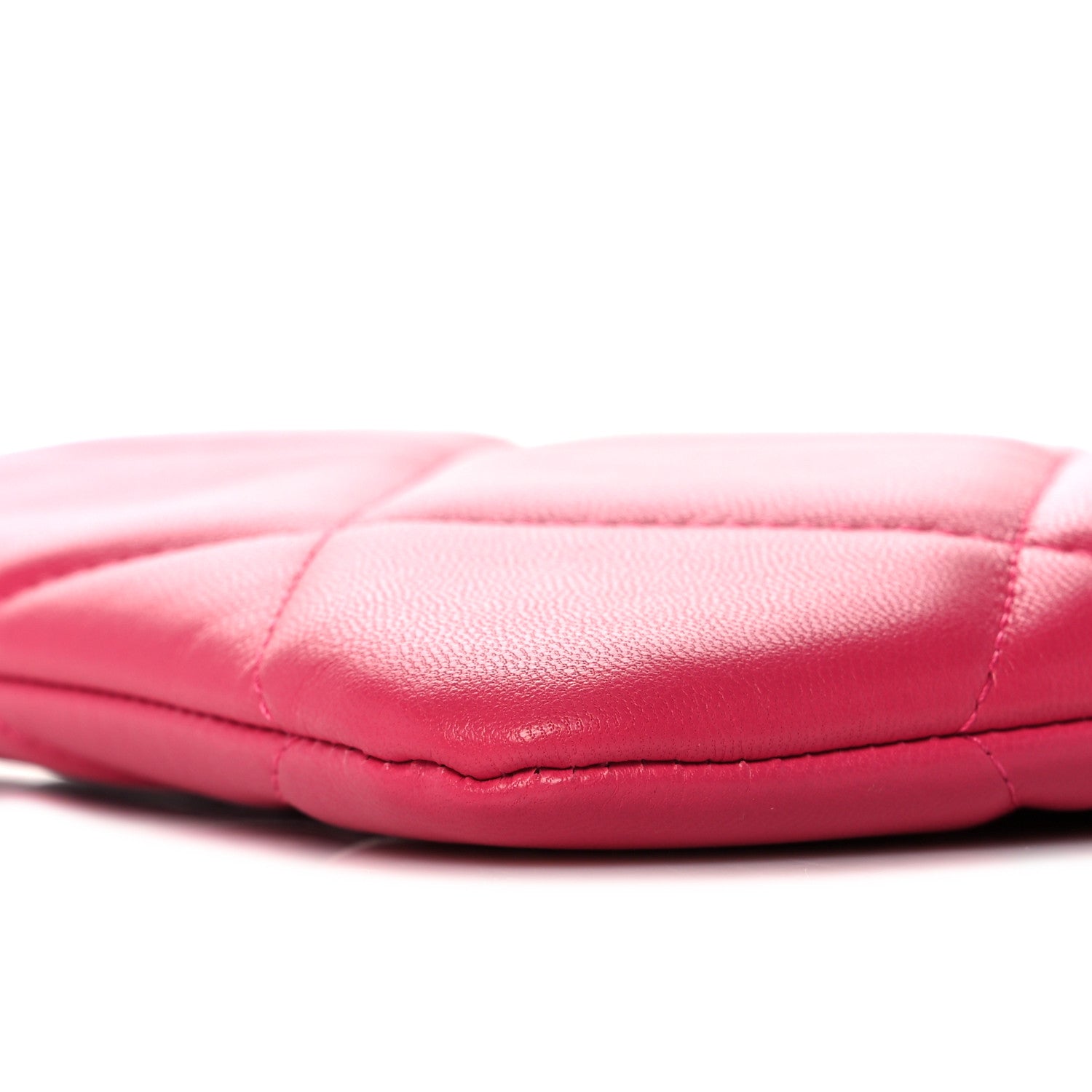 Chanel Shiny Goatskin Quilted Chanel 19 Pouch Dark Pink 9 of 11