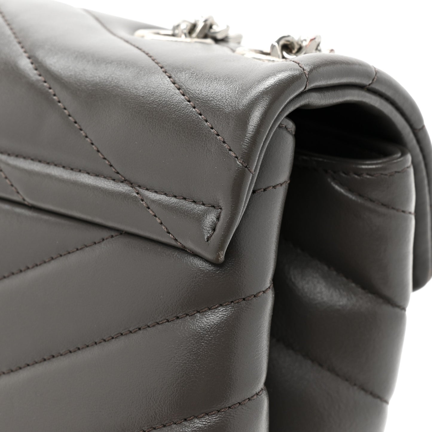 Calfskin Y Quilted Monogram Medium Loulou Chain Satchel Earth