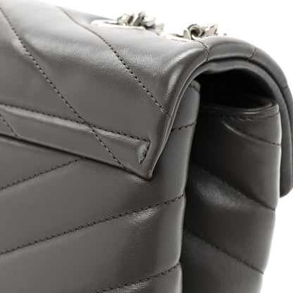 Saint Laurent Calfskin Y Quilted Monogram Medium Loulou Chain Satchel Earth 19 of 21
