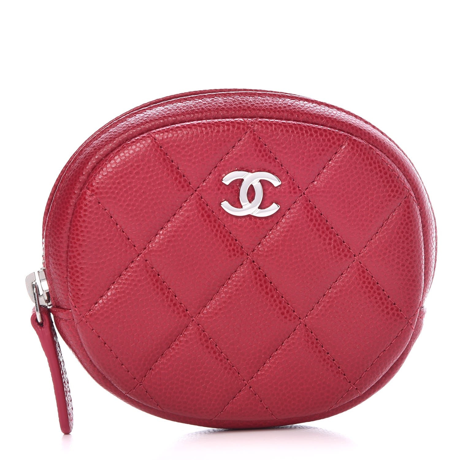 Chanel Caviar Quilted Zip Around Classic Coin Purse Dark Pink 1 of 9