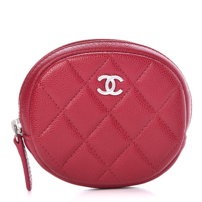 Chanel Caviar Quilted Zip Around Classic Coin Purse Dark Pink 1 of 9