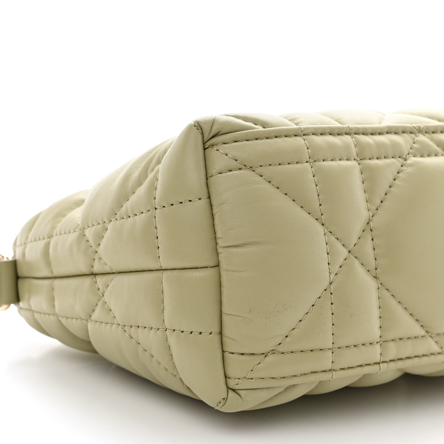 Christian Dior Calfskin Macrocannage Small Diortravel Nomad Pouch Desert Sage 9 of 10