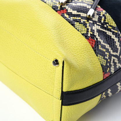 Proenza Schouler Smooth Leather Elaphe Snakeskin Patchwork Medium Bucket Bag Charteuse 11 of 15