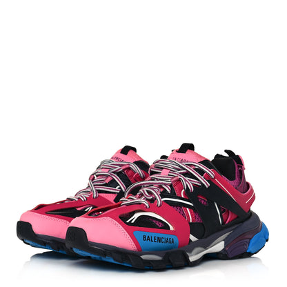 Balenciaga Mesh Nylon Metallic Fabric Womens Track Sneakers 39 Pink Blue 3 of 10
