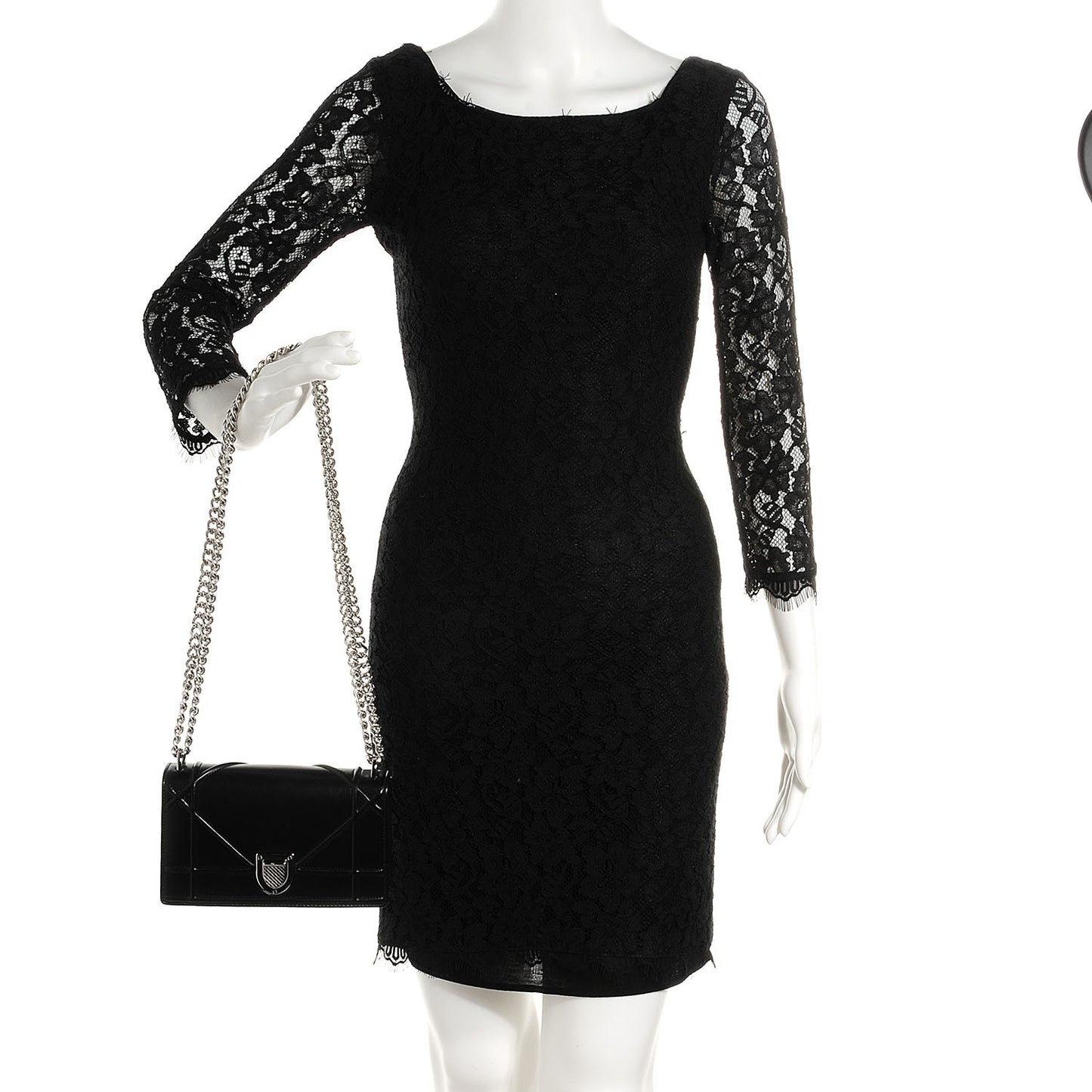 Lambskin Mini Diorama Flap Bag Black
