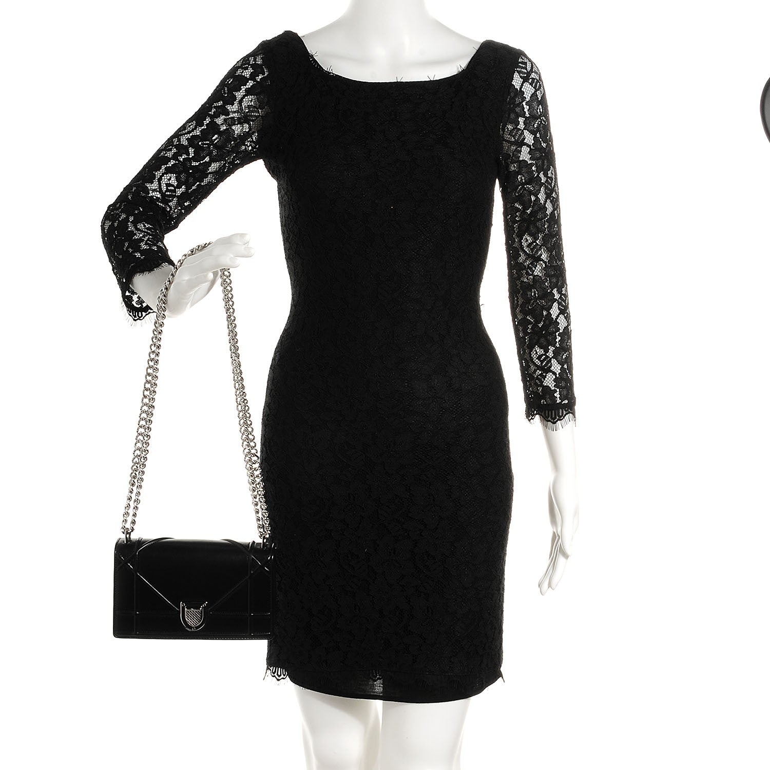 Christian Dior Lambskin Mini Diorama Flap Bag Black 2 of 6