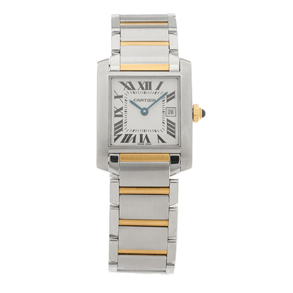 Cartier Stainless Steel 18K Yellow Gold 25mm Tank Francaise Quartz Watch 1 of 5