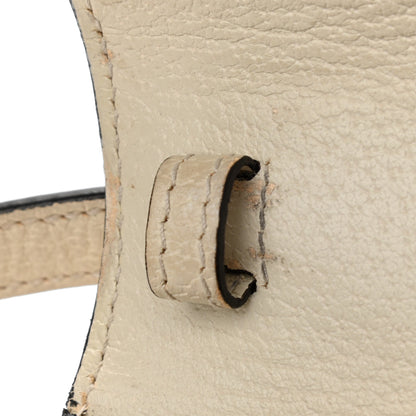 Gucci Textured Calfskin Bee Star Print Mini Sylvie Top Handle Bag Mystic White 13 of 14