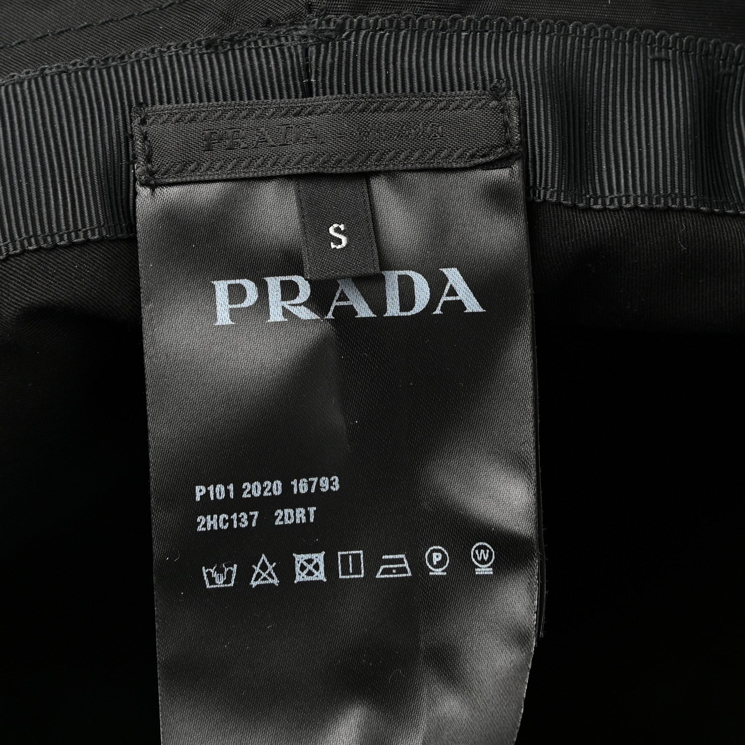 Prada Re-Nylon Rubber Logo Mens Bucket Hat S Black 8 of 9