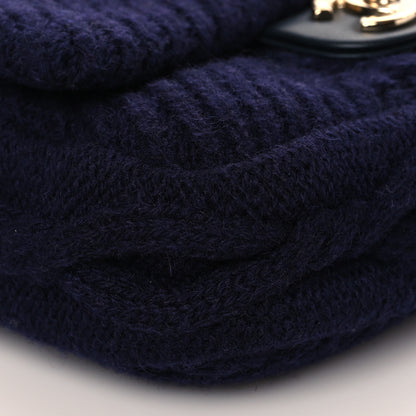 Chanel Cable Knit Small Flap Navy Blue 8 of 9