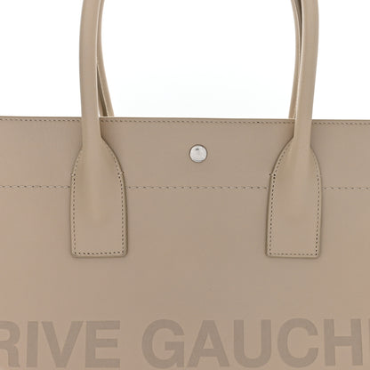 Saint Laurent Vitello Large Rive Gauche Tote Sea Salt 7 of 9