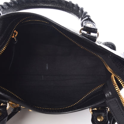 Balenciaga Chevre Gold Metallic Edge Hardware Mini City Black 7 of 10