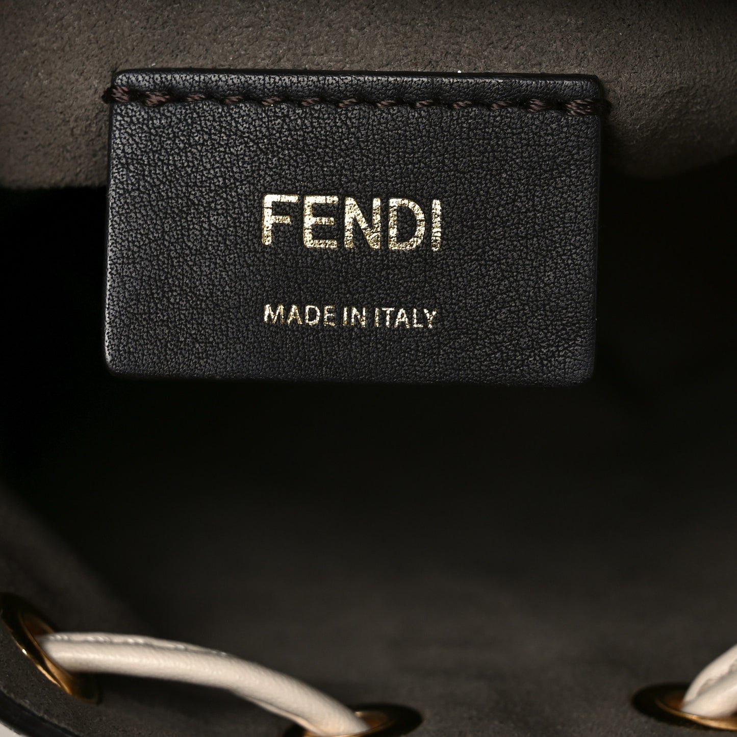 Vitello Liberty F is Fendi Bi-Color FF 1974 Embossed Mini Mon Tresor Bucket Bag Camelia Mandorlo