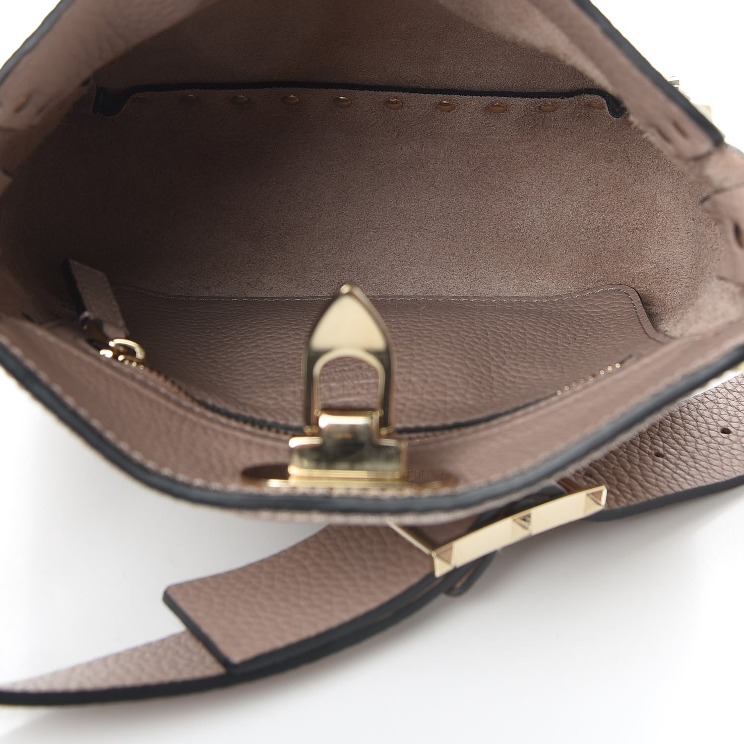 Valentino Garavani Pebbled Calfskin Mini Rockstud Flip-Lock Messenger Bag Poudre 5 of 9