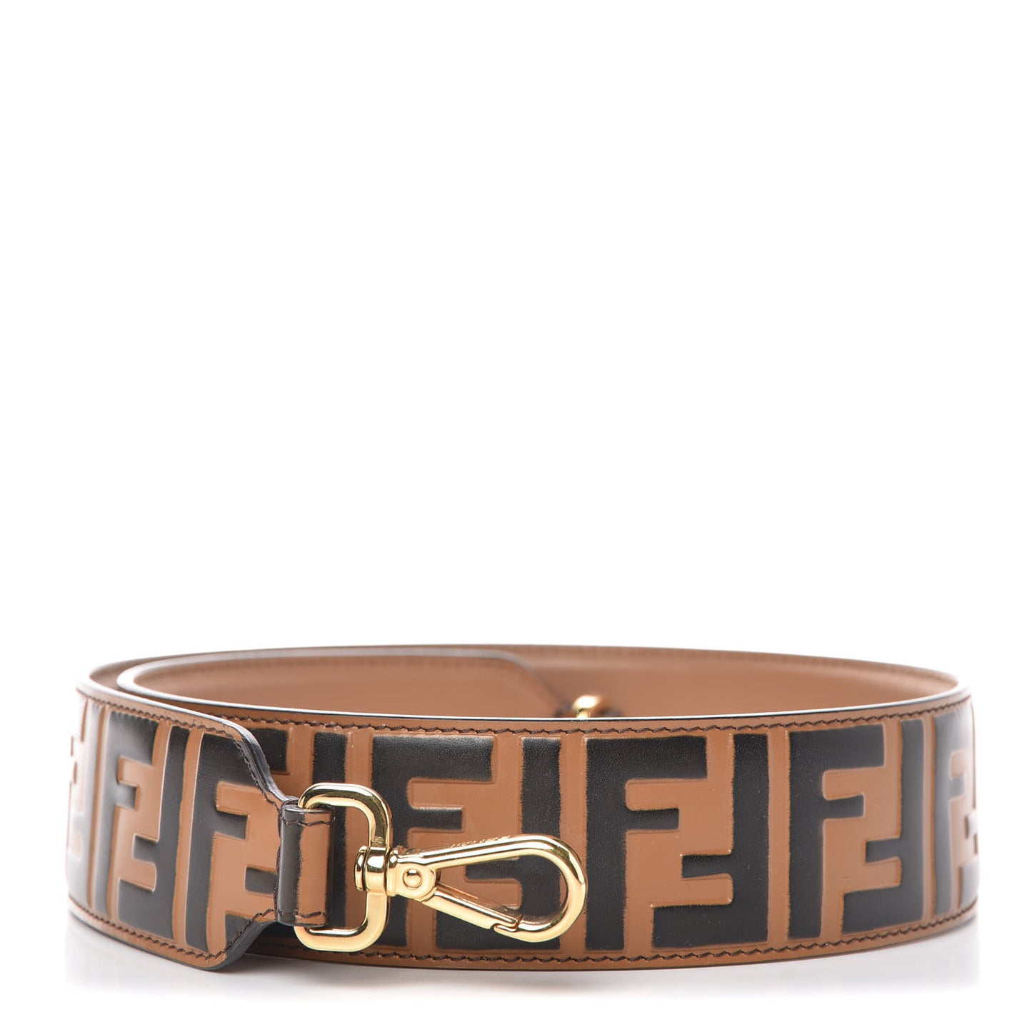 Calfskin FF 1974 Embossed Strap You Tobacco Black