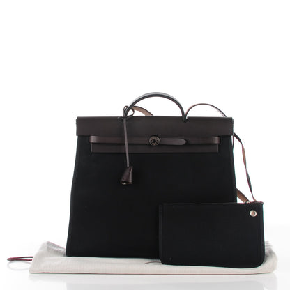 Hermes Toile Vache Hunter Herbag Zip 39 Black 14 of 17
