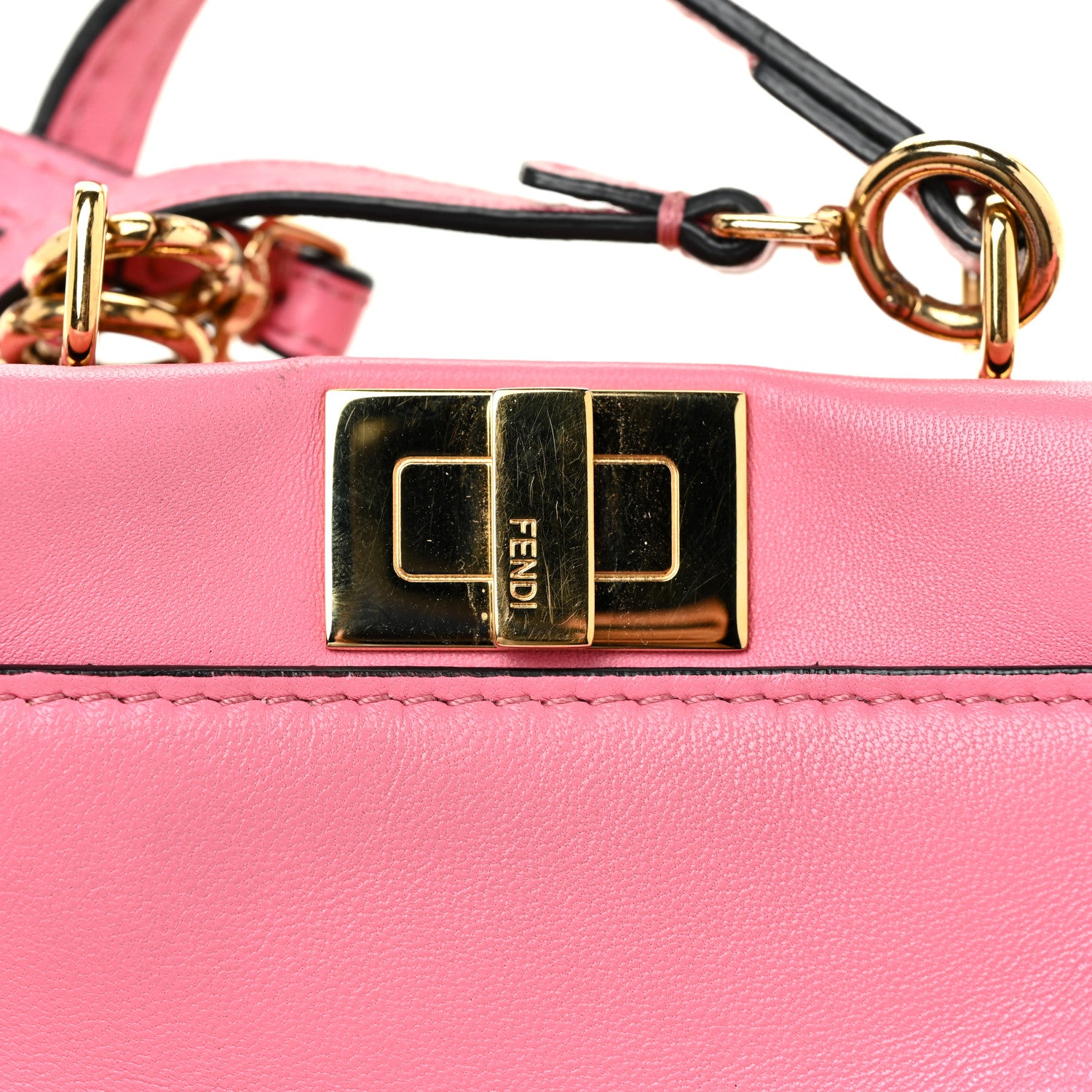 Fendi Shiny Nappa Micro Peekaboo Iconic Satchel Rosa Fluo 28 of 30