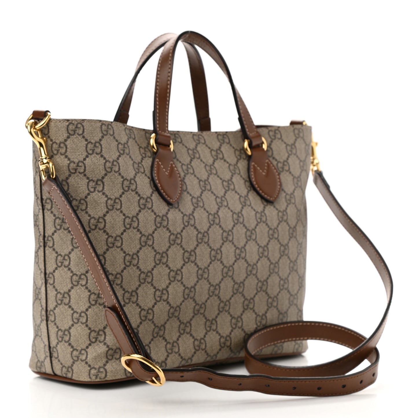 Soft GG Supreme Monogram Small Crossbody Tote Beige Cuir