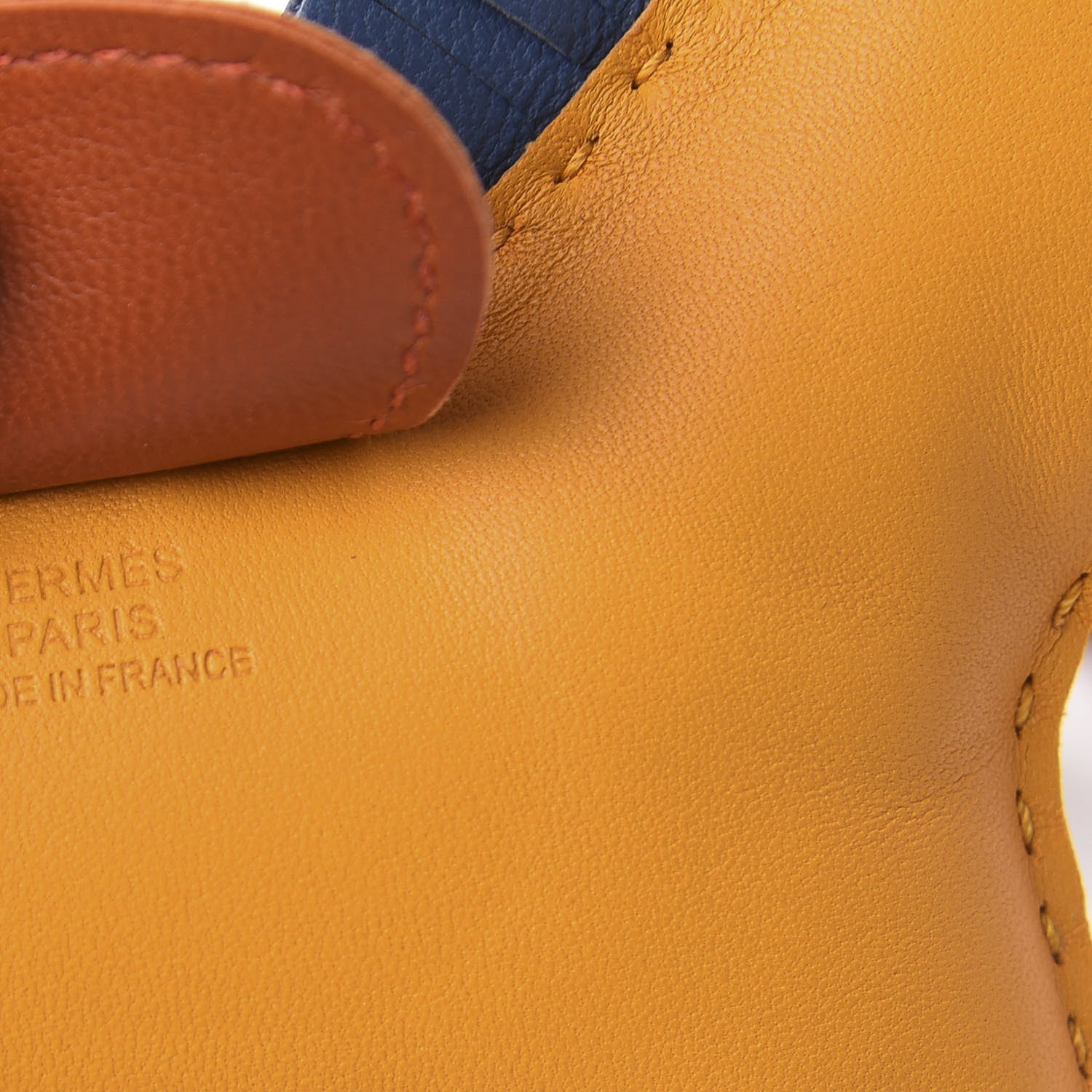 Hermes Milo Lambskin Grigri Rodeo Horse Bag Charm MM Jaune D'Or Bleu Agate Cornaline 3 of 4