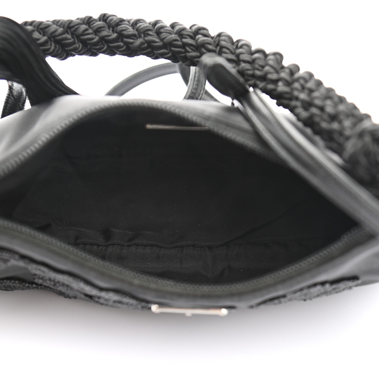 Prada Tessuto Nylon Beaded Ricamo Bag Black 5 of 11
