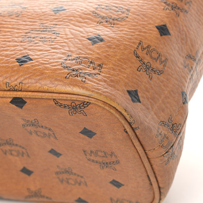 MCM Visetos Striped Shopper Tote Cognac 9 of 9