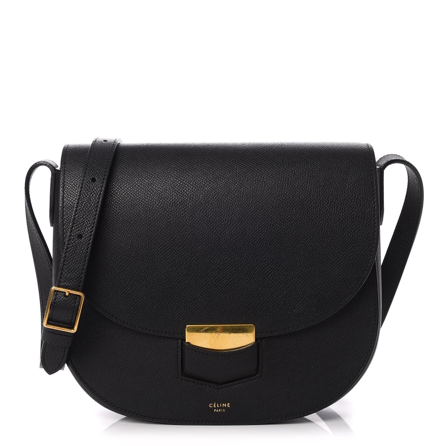 Grained Calfskin Medium Trotteur Black