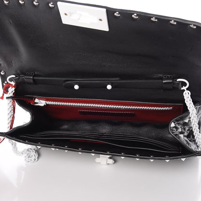 Valentino Garavani Lambskin Free Rockstud Spike Wallet On Chain Black 5 of 9
