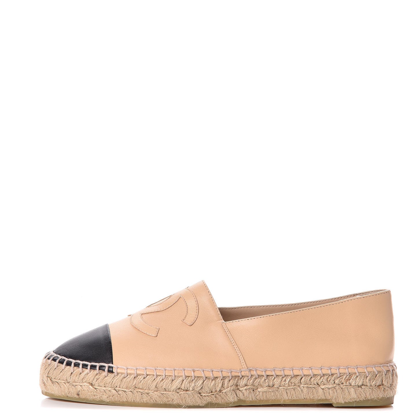 Lambskin CC Espadrilles 40 Beige Black
