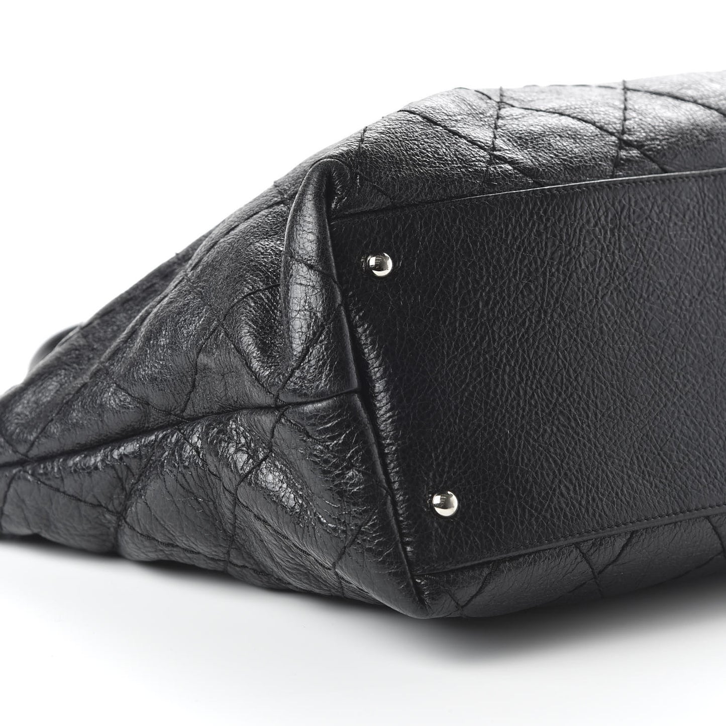 Glazed Calfskin Large On The Road Tote Black