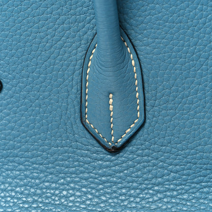 Hermes Taurillon Clemence Birkin 35 Blue Jean 12 of 47