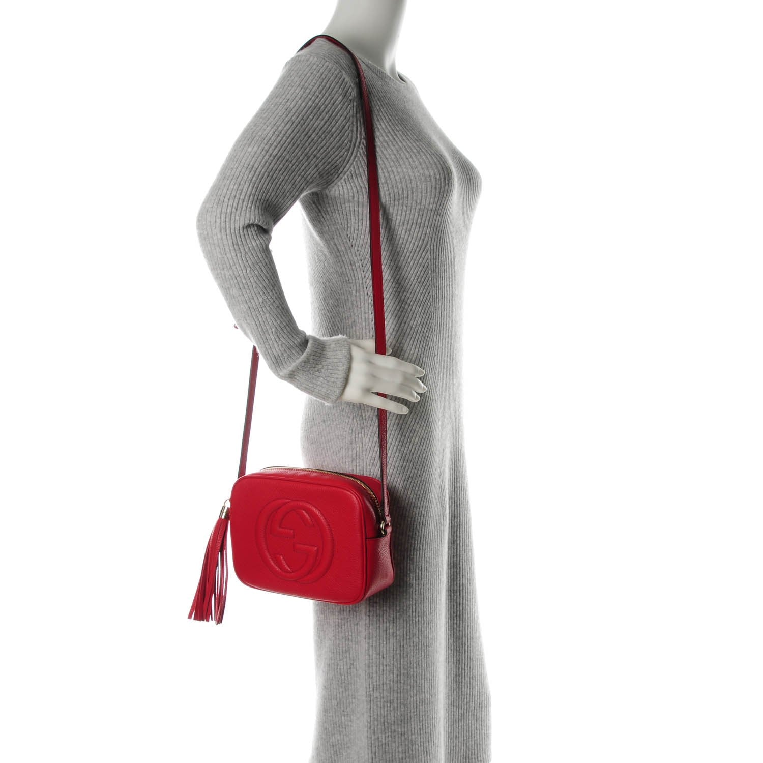 Gucci Pebbled Calfskin Small Soho Disco Bag Tabasco Red 2 of 7