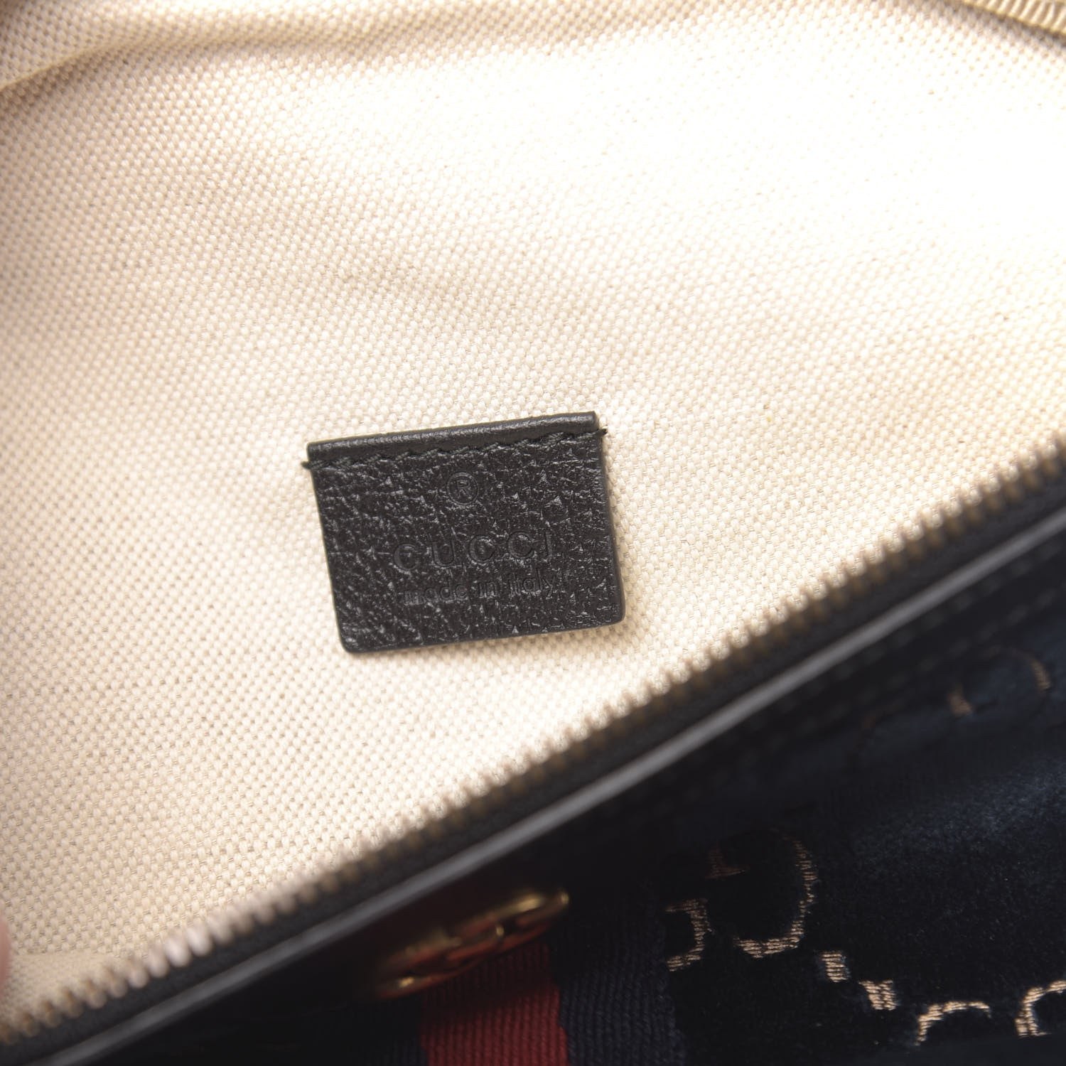 Gucci Velvet GG Monogram Web Belt Bag Blue Beige 6 of 10